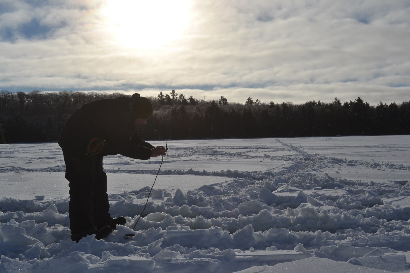 Ice fishing weekend at Snowshoe Camp Resort