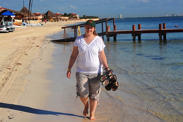 Walking on the beach at Moon Palace Cancun