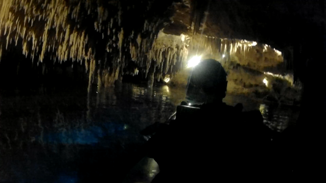 Underground rafts at Xplor