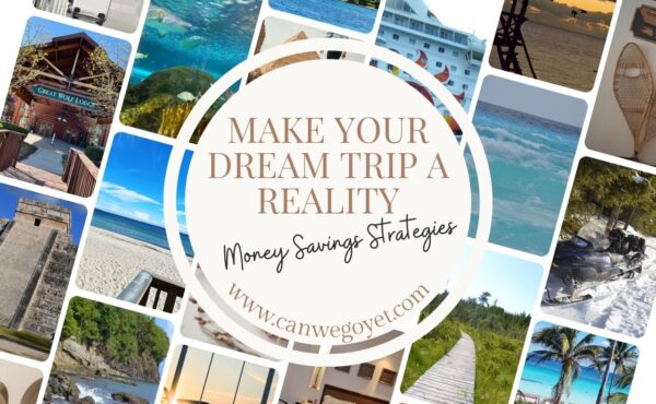 Make your dream trip a reality. Money savings strategies. Photos of different travel destinations.