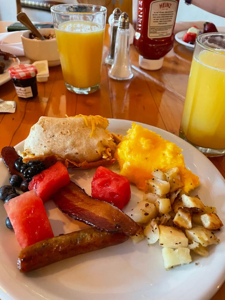 Breakfast buffet at Mountain Grand Lodge and Spa at Boyne Mountain Resort.