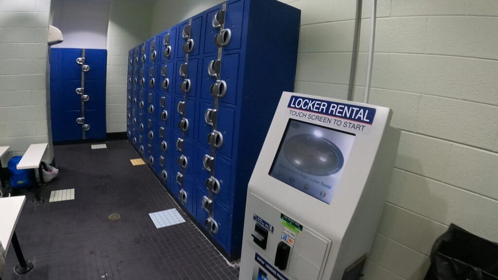 Locker rentals are located in the change rooms