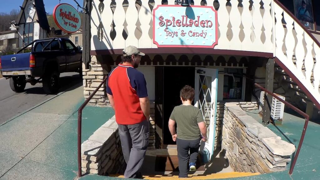Shopping in the pedestrian village at Boyne Mountain Resort.