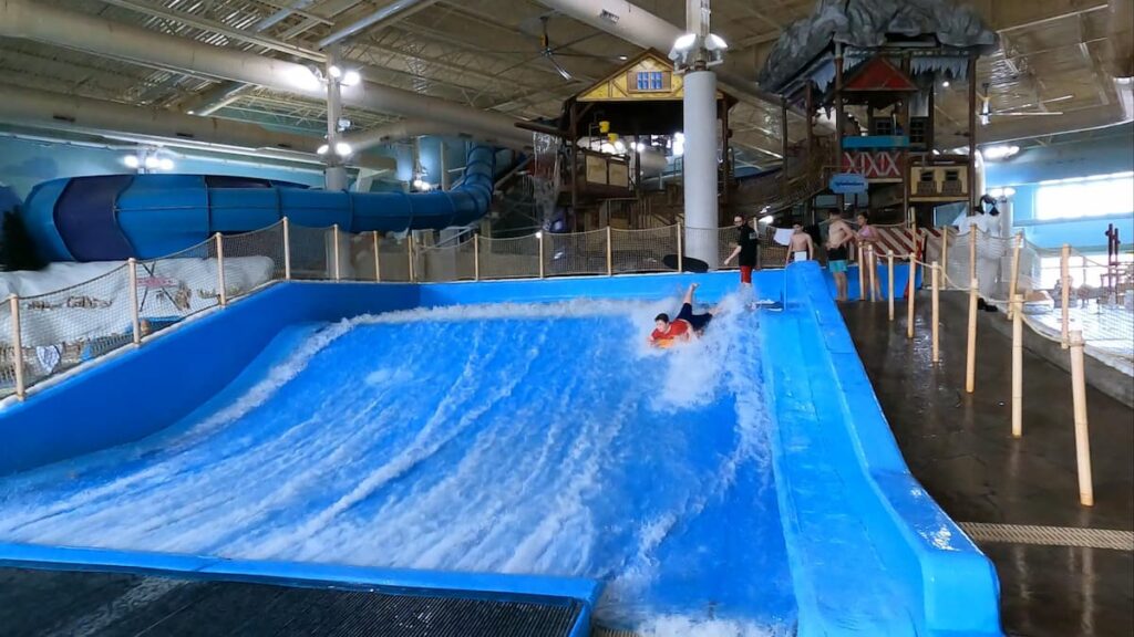 Surfing at Avalanche Bay.