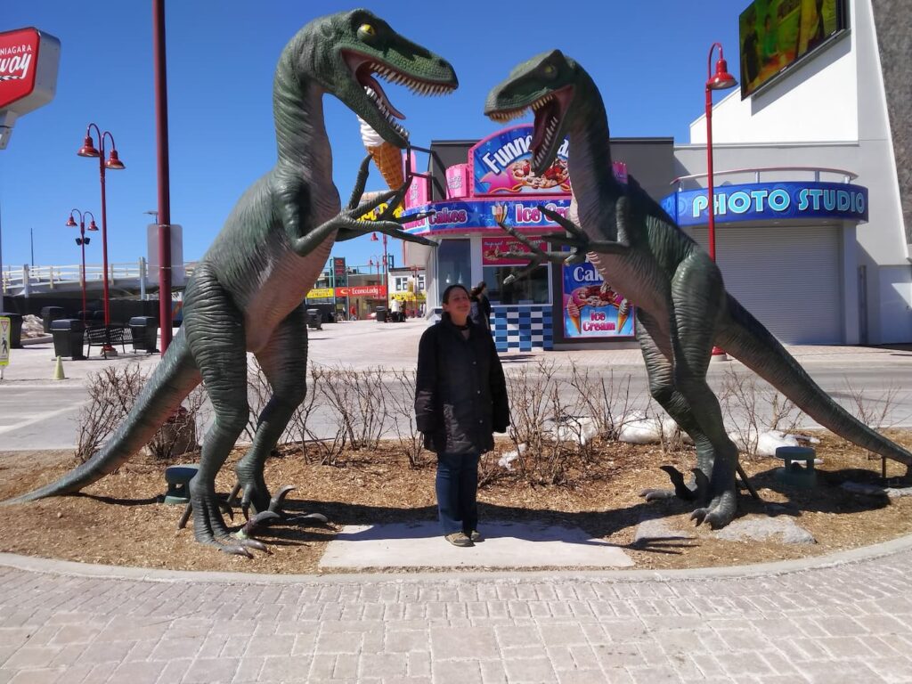 Family fun along Clifton Hill surrounded by arcades, restaurants, and fun entertainment venues.